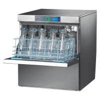 Zmywarka do szkła i kufli wyposażona w zmiękczacz oraz kosz 500x500 mm