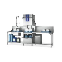 Zmywarka kapturowa dwupoziomowa ze zmiękczaczem i koszem 500x500 mm