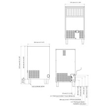 Kostkarka do lodu chłodzona wodą o wydajności 75kg/24h i zasobnikiem 40kg BARLINE B7540 WS