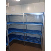 Regał aluminiowo-polipropylenowy wolnostojący, 4 półkowy, 3430x500x1750, ALUSHELF 4PD-54+12P-115