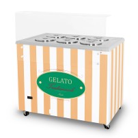 Dystrybutor do lodów | retro | 6 tub | okrągłe kuwety | GELATO POZETTI 6 BEIGE