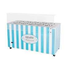 Dystrybutor do lodów | retro | 10 tub | okrągłe kuwety | GELATO POZETTI 10 BLUE