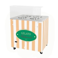 Dystrybutor do lodów | retro | 4 tub | okrągłe kuwety | GELATO POZETTI 4 BEIGE