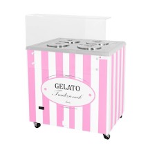 Dystrybutor do lodów | retro | 4 tub | okrągłe kuwety | GELATO POZETTI 4 PINK