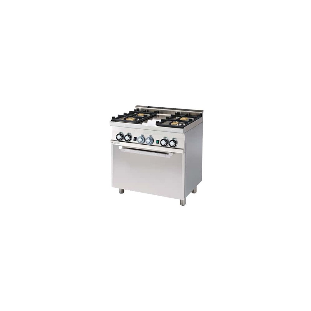 Kuchnia gazowa z piekarnikiem elektrycznym, 800x600x900, RM GASTRO CF4 - 68 GEM