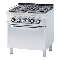 Kuchnia gazowa z piekarnikiem elektrycznym, 800x700x900, RM GASTRO CF4 - 78 GE/P