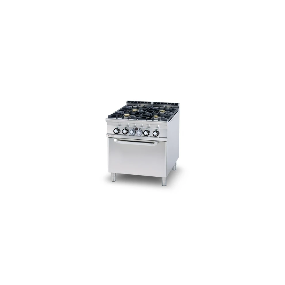 Kuchnia gazowa z piekarnikiem elektrycznym, 800x900x900, RM GASTRO CF4 - 98 GE