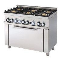 Kuchnia gazowa z piekarnikiem elektrycznym, 1000x600x900, RM GASTRO CF6 - 610 GEM