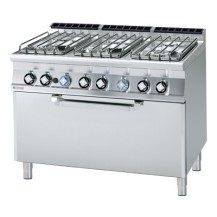 Kuchnia gazowa z piekarnikiem elektrycznym, 1200x700x900, RM GASTRO CF6 - 712 GE/P