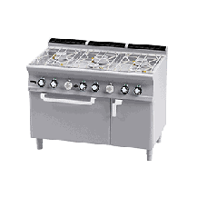 Kuchnia wodna ﻿z piekarnikem gazowa, 1200x700x900, RM GASTRO CFA6 - 712 GPV