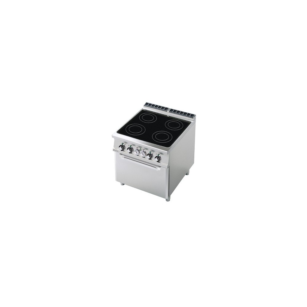 ﻿Kuchnia ﻿ceramiczna z piekarnikiem elektryczna, 800x900x900, RM GASTRO CFC4 - 98 ET