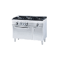 Kuchnia gazowa WOK z piekarnikiem elektrycznym, 1200x600x900, RM GASTRO CFM3 - 612 GEMV WOK