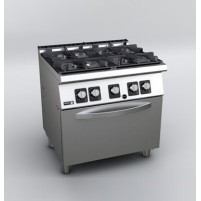 Kuchnia gazowa 4 palnikowa z piekarnikiem elektrycznym 2/1 GN, 800x730x290 Fagor C-GE741