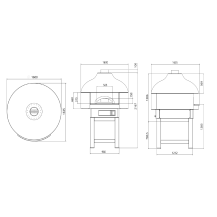 Piec do pizzy neapolitańskiej | CRATOS 9 Mosaico | elektryczny | 9xØ30 cm | 2x400x600 mm | 15,25 kW | 1600x1635x1490 mm