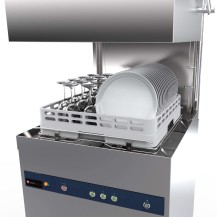Zmywarka kapturowa z odzyskiem ciepła | kosz 500x500 mm | 3 cykle mycia | 820x750x2012 mm | 8,7 kW | RESTO QUALITY RQ102B-HR