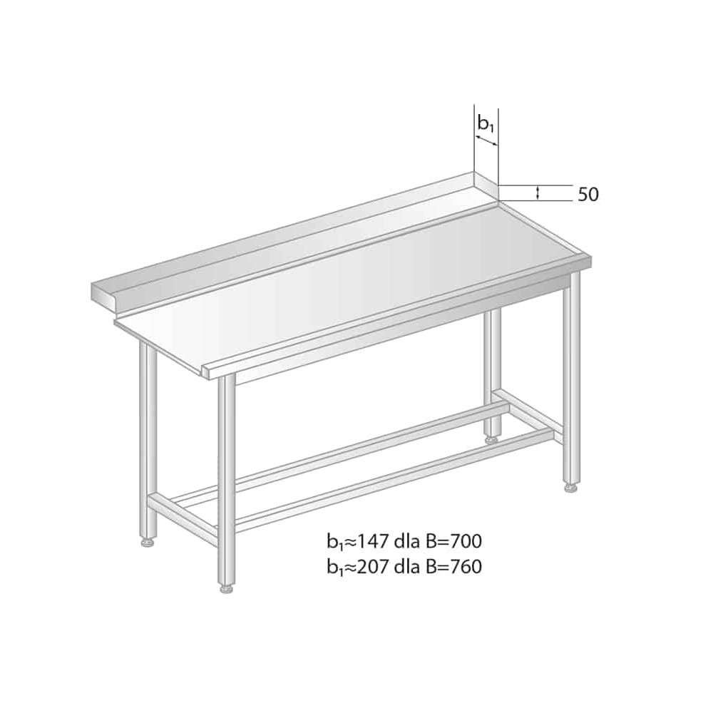 STÓŁ WYŁADOWCZY DO ZMYWAREK 1300x700x850 Dora-Metal DM-3248