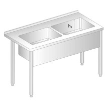 STÓŁ Z BASENEM DWUKOMOROWYM 1800x700x850 Dora-Metal DM-3249 h1=350