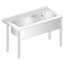 STÓŁ Z BASENEM DWUKOMOROWYM 1200x600x850 Dora-Metal DM-3249 h1=400