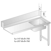 STÓŁ ZAŁADOWCZY DO ZMYWAREK ZE ZLEWEM 1200x700x850 Dora-Metal DM-3266