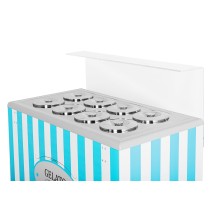 Dystrybutor do lodów | witryna do lodów | konserwator | retro | 8 tub | okrągłe kuwety | 1283x670x895 mm | GELATO POZETTI 8 BLUE