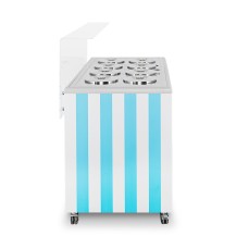Dystrybutor do lodów | witryna do lodów | konserwator | retro | 8 tub | okrągłe kuwety | 1283x670x895 mm | GELATO POZETTI 8 BLUE