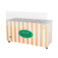 Dystrybutor do lodów | retro | 10 tub | okrągłe kuwety | GELATO POZETTI 10 BEIGE