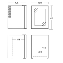 Lodówka | chłodziarka hotelowa minibar RESTO QUALITY MB 34 BGD | przeszklona | 40 l