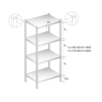 REGAŁ NIERDZEWNY 600x600x1800 Dora-Metal DM-3319