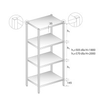 REGAŁ NIERDZEWNY 900x600x1800 Dora-Metal DM-3319