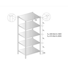 REGAŁ NIERDZEWNY 900x400x2000 Dora-Metal DM-3320