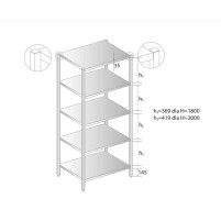 REGAŁ NIERDZEWNY 1200x500x1800 Dora-Metal DM-3320