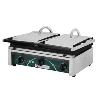 Grill elektryczny kontaktowy panini podwójny RN103-A  |  płyty ryflowane