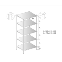 REGAŁ NIERDZEWNY 1000x700x2000 Dora-Metal DM-3320