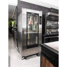 Piec konwekcyjno-parowy elektryczny | z wózkiem | automatyczne mycie | 16x600x400 | Mychef iBake MAX 16E