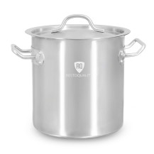 Garnek ze stali nierdzewnej z podziałką 6 l | 200x200 mm | z pokrywką | RQ12020
