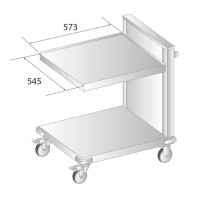 WÓZEK NA KOSZE Z PODNOSZONĄ PLATFORMĄ 675x795x885 Dora-Metal DM-3416