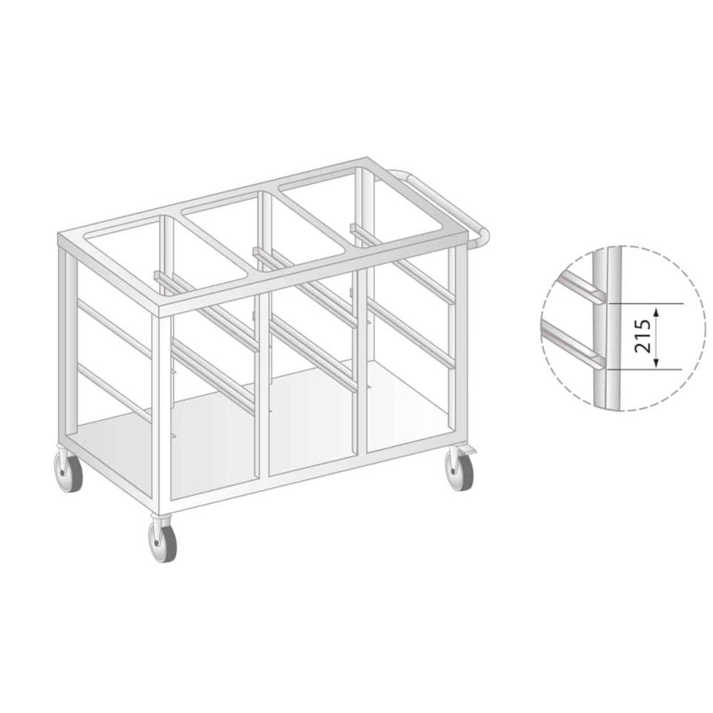 WÓZEK DO TRANSPORTU POJEMNIKÓW GN 1240x665x850 Dora-Metal DM-3421