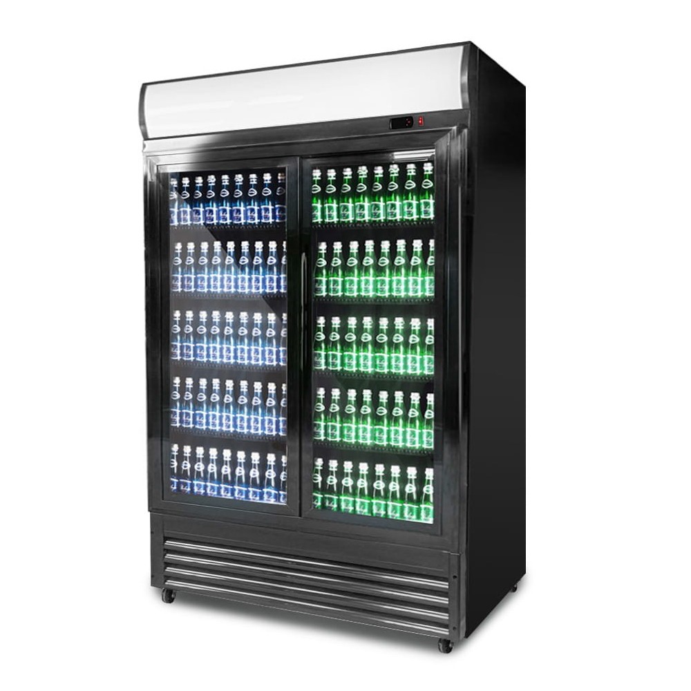 Szafa chłodnicza przeszklona RQ1300SL | 2-drzwiowa | drzwi przesuwne | 880 l | 1295x695x1990 mm