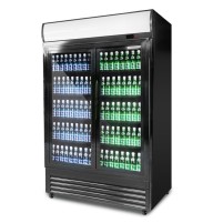 Szafa chłodnicza przeszklona RQ1300SL | 2-drzwiowa | drzwi przesuwne | 880 l | 1295x695x1990 mm