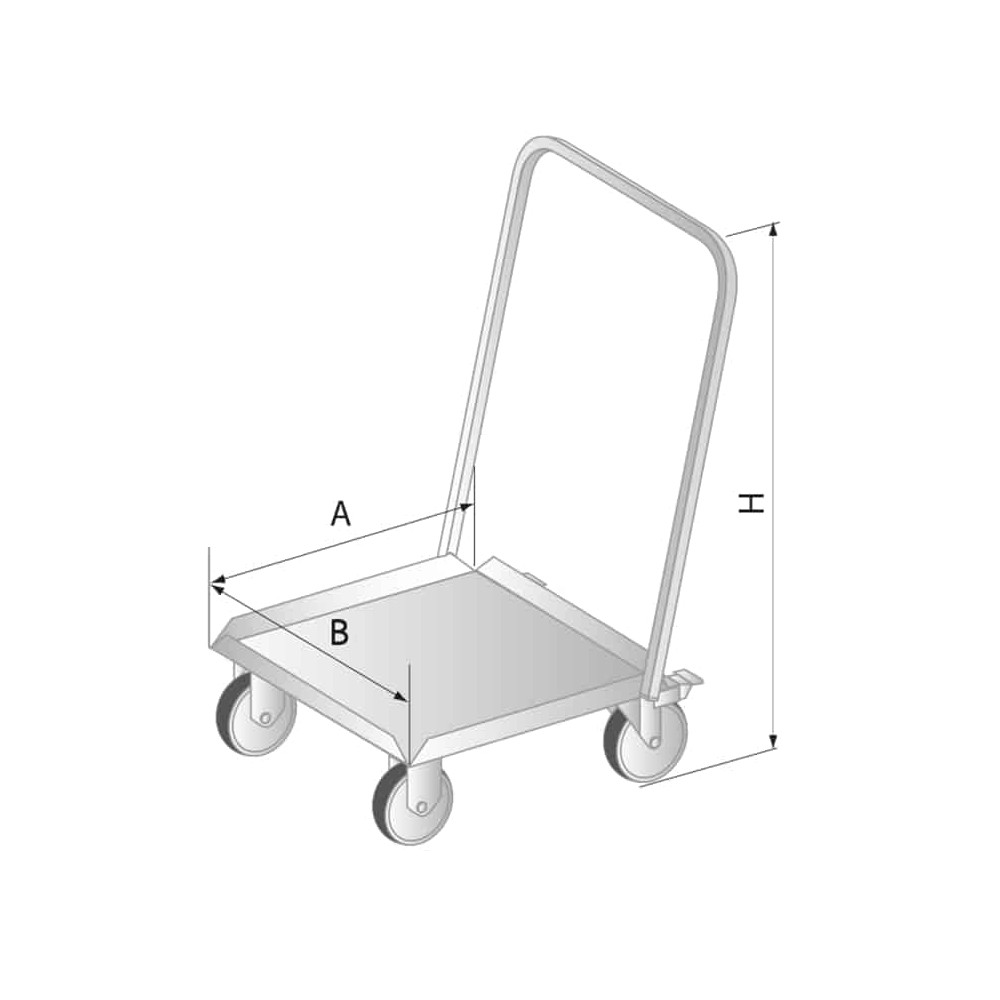 PLATFORMA JEZDNA Z UCHWYTEM 510x510x900 Dora-Metal DM-3427