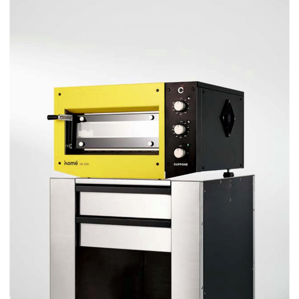 Piec do pizzy elektryczny Cuppone Home HE 400 | jednokomorowy | panel manualny | 400x400 mm | HE400/1 TM/FY | żółty