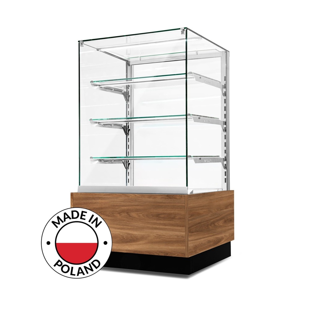 Witryna cukiernicza neutralna Dolce Visione Neutro Premium 700 | wnętrze ze stali nierdzewnej | 700x670x1300 mm
