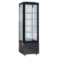 Witryna chłodnicza | cukiernicza | panoramiczna | LED | czarna | 250 l | DC402BB