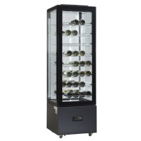 Witryna chłodnicza | cukiernicza | panoramiczna | LED | czarna | 250 l | DC402BB