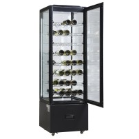 Witryna chłodnicza | cukiernicza | panoramiczna | LED | czarna | 250 l | DC402BB