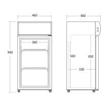 Szafa chłodnicza przeszklona SC81BE | czarna | LED | 60l