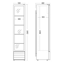 Szafa chłodnicza przeszklona SD226BE | czarna | 144l