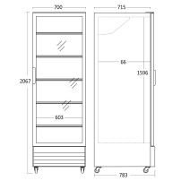 Szafa chłodnicza przeszklona SD726BE | czarna | 498l
