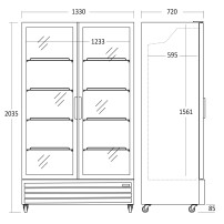 Szafa chłodnicza przeszklona SD1326BE | drzwi skrzydłowe | czarna | 917l