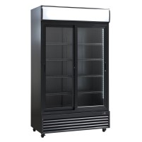 Szafa chłodnicza przeszklona SD1002BSLE | drzwi przesuwne | czarna | 670l